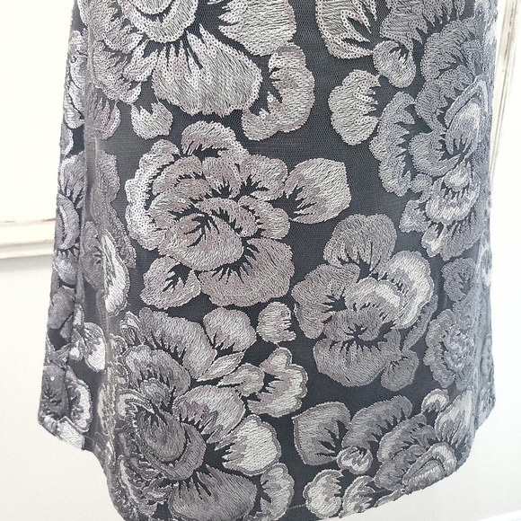 Tadashi Shoji Kala Sheer Mesh Floral Sequin Embroidered Mini Dress - Picture 9 of 16
